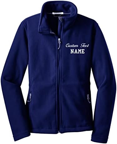 INK STITCH Women L217 Custom Stitching Embroidery Fleece Jackets - Navy (XL)