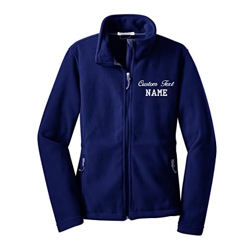 INK STITCH Women L217 Custom Stitching Embroidery Fleece Jackets - Navy (L)