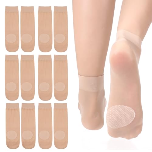Image of 12 Pairs Nylon Socks with Reinforced Toe High Sheer Ankle Socks Ankle Stockings Transparent Sock Thin Sock for Women