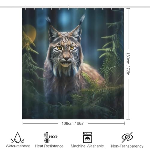 Rideau de douche imperméable LynxRideau en polyester lavable 168x183cm - 4