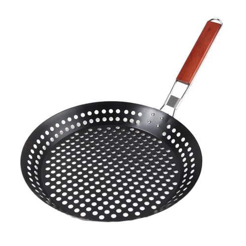 Qianly Grilling Skillet Barbecue Grill Plate Portable Round BBQ Griddle Indoor or Outdoor Grilling Pan for Fishing Indoor Outdoor
