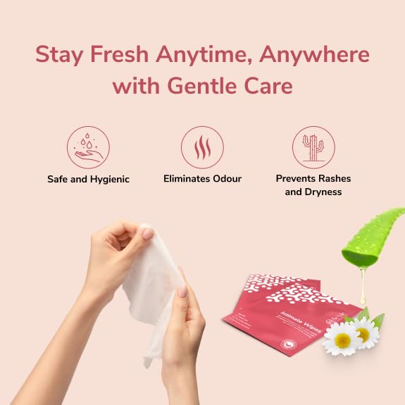 Be Me Intimate Wipes | pH Balanced | Period Care| Aloe Vera & Chamomile Extracts | Alcohol-Free Travel Friendly Feminine Wrapped Wipes - (Pack of 4, 40 Wipes Sachet) 1
