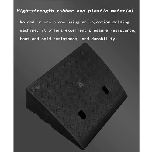 Rampas de bordillo de caucho, umbral resistente para entrada de vehículos, rampa lateral para bicicleta y silla de ruedas (Negro, 50 x 50 x 18 cm) miniatura 5