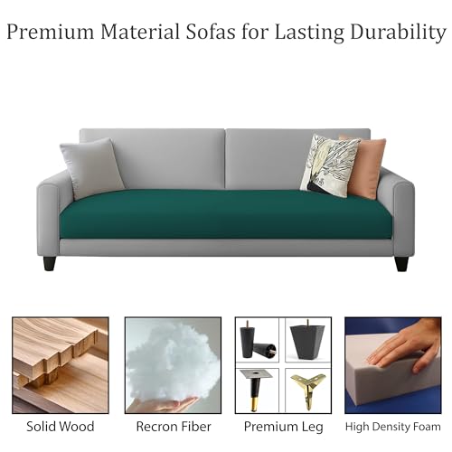 Image of Kathleen 3 Seater Sofa Set for Living Room - Foldable Convertible Couch Furniture for Home, Office or Guest Use, Modern Designer Stylish Comfortable (Pine Grey)