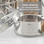 T-fal Stainless Steel Cookware Set, 11 Piece, Induction Cookware, Oven Safe to 500°F, Kitchen Cooking Set w/Fry Pans, Pots and Pans, Dutch Oven, Saucepans, Kitchen Essentials, Silver - Image 5