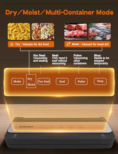 Vacuum Sealer Machine, Food Sealer with Powerful Suction (86Kpa), Built-in Cutter & 1 Roll of Vacuum Storage Bags & Air Suction Hose, Vacuum Sealer for Sous Vide and Food Storage, Black - Image 3