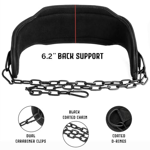 Islero Dip Belt Weight Lifting Belt with 36 Inch Heavy Duty Steel Chain Lifting Belt for Men Women Powerlifting Weightlifting Workout Dipping Belt Chin Pull Ups Gym Training Deadlift Squat Neoprene - Image 4