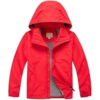 Blu Apparel Kids Waterproof Jacket Childrens Rain Coat ideal for School Coat, Walking Windproof Jacket, Childrens Rain Jacket (UK, Age, 9 Years, 10 Years, Regular, Red Fleece Lined)