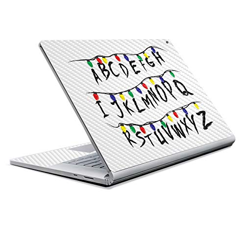 Image of MightySkins Carbon Fiber Skin for Microsoft Surface Book 2 13 inch (2017) - Stranger Alphabet,Protective, Durable Textured Carbon Fiber Finish,Easy to Apply, Remove,