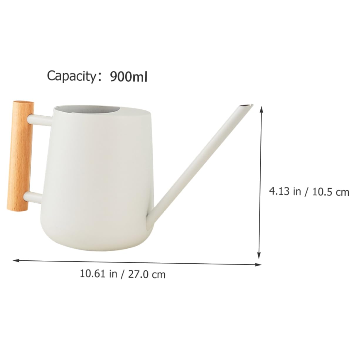 TOYANDONA Gießkanne für Schonendes Gießen mit Langem Ausguss 900ml aus Edelstahl und Holzgriff Robuste Blumengießkanne Praktisches Gartenzubehör für Zimmerpflanzen