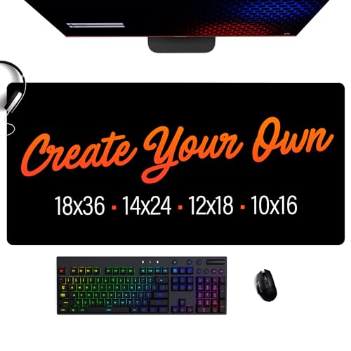 Custom Desk Mat &ndash; 18x36 Personalized XL Desk Pad with Photo, Text, or Logo | Large Gaming Mouse...