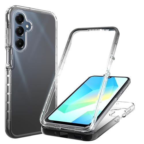 Dynippy Dual-Layer Phone Case for Samsung Galaxy A16 4G/5G - Shock-Diffusing Flexible TPU + PC Hybrid Structure with Corner Protection - Gradient Semi Transparent Black