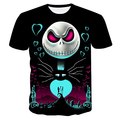 Preisvergleich Produktbild Htekgme Herren- / Damen-Freizeithemden Funky Rotäugiger Clown 3D-Gedruckte Kurzarm-Hawaiihemden Holiday Overshirt-Ae192_4XL