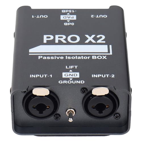 NISHZHU Isolateur Audio 2 Voies, Éliminateur de Courant Audio, XLR 6.5, Isolateur Permalloy, Mixeur de Diffusion en Direct