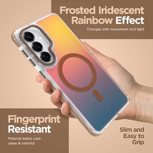 Image of Magnetic Case for Samsung Galaxy S26 Plus [Compatible with Magsafe] [Cute Fashion Fluorescent Design] [1 Screen Protector] Slim Translucent Matte Case for Galaxy S26 Plus 6.7 inch, Desert