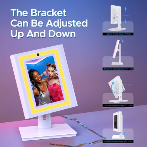 Image of Portable Photo Booth Machine Touch Screen with Printer and HD Camera, Photobooth with Software APP and Remote Control Photography,LED Surround Light (10.3'')