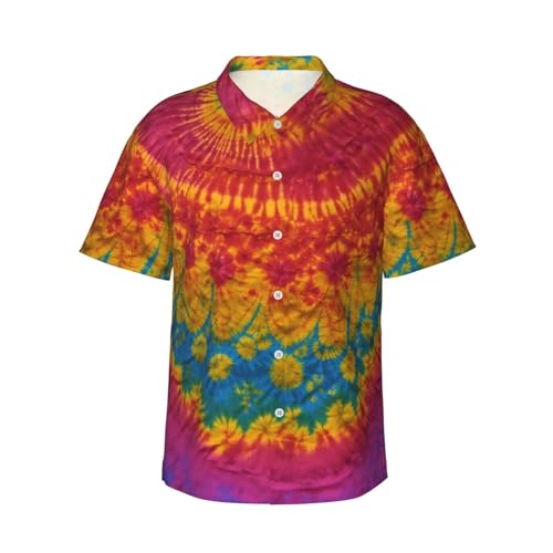 Chemise hawaïenne hippie tie-dye homme anti-transpiration légère de plage