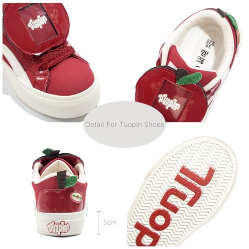 Tuopin Women's Fashion Trainers Christmas Shoes Red Shoes for Women Casual Sneakers for Women Womens Sneakers Comfy Shoes for Women Slip on Women Shoes Unique Design4