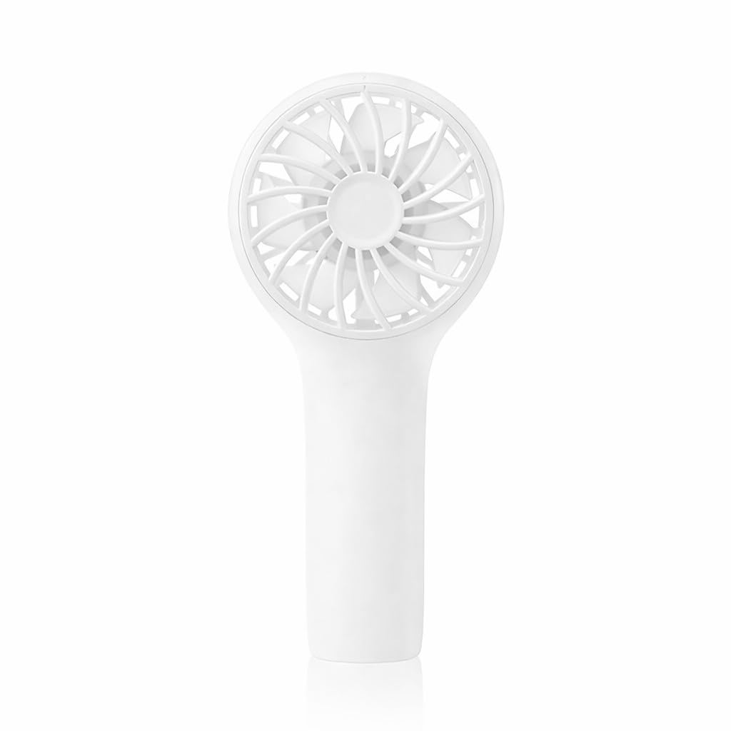 wonderlamp - White Bris Handheld Fan, 3 Speeds, Charging Indicator and Rechargeable Battery, Mini Compact Portable Fan, Ideal for Travel