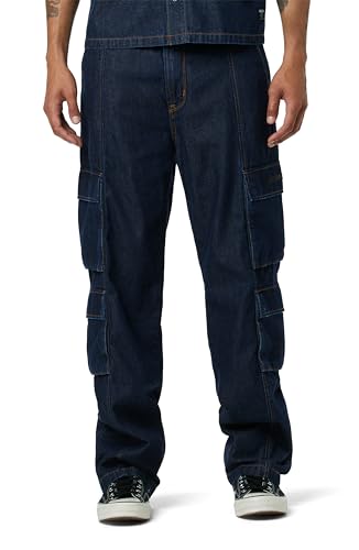 's Wide Leg Cargo Jean, Dark Chambray, 36