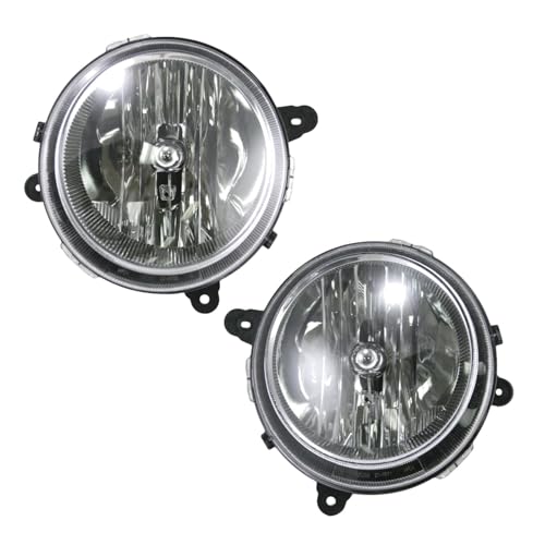 Image of TRQ Driver and Passenger Side Headlight Assembly Set Compatible with 2007-2010 Jeep Compass without Automatic Leveling Headlights 2007-2017 Jeep Patriot without Automatic Leveling Headlights