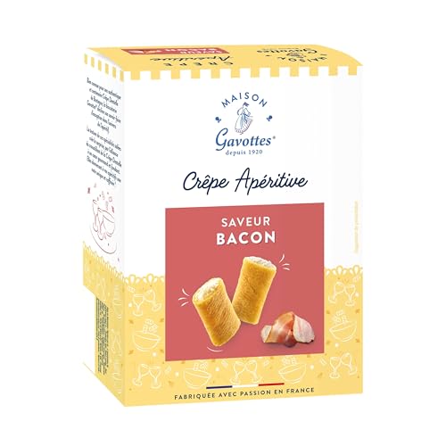 Maison Gavottes - Crepes rellenas pequeñas con cheddar y tocino - Millcrepes - 110 g, cantidad: 3 unidades