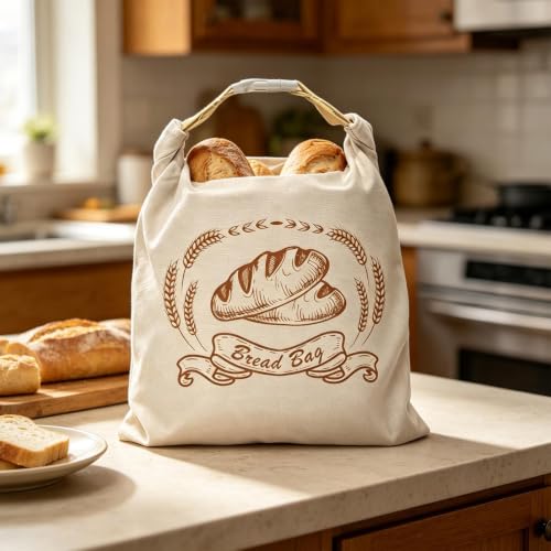 Bolsa de pan de tela encerada reutilizable transpirable y ecológica para conservación natural 5