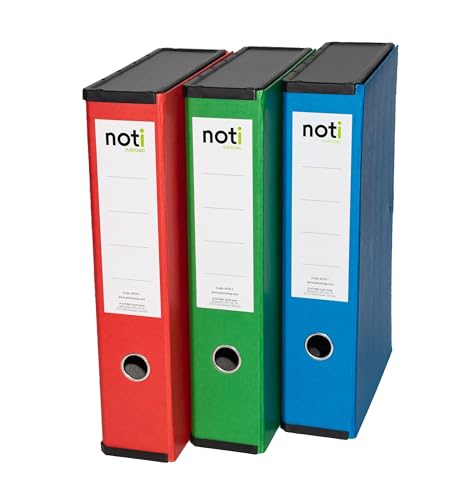 Box File Lock Spring with Ring Pull and Catch 75mm Spine Foolscap Assorted Pack of 3