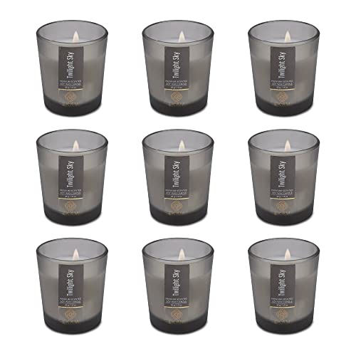 Image of EKAM Twilight Sky Votive Soy Wax Scented Candle, 40 Grams, 10 Hours Burn Time| Long Lasting Premium Candles | Ideal for Home Decor | Gifting & Aromatherapy (Pack of 9)
