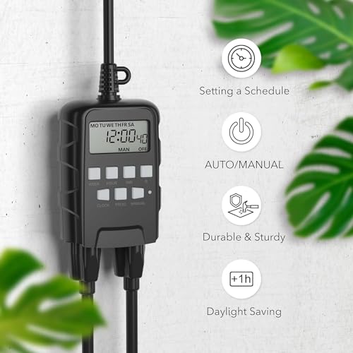 image for BN-LINK 7 Day Outdoor Heavy Duty Digital Programmable Timer, 125VAC, 6