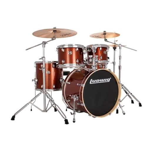 Ludwig Element Evolution 5-piece Complete Drum Set with Zildjian Cymbals - Copper
