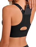 Litherday Sportunterwäsche für Damen Racerback Sports BH Push Up Nahtlos BH Ohne Bügel Sport Top mit Abnehmbar Gepolstert für Fitness Laufen Joggen Yoga Schwarz M