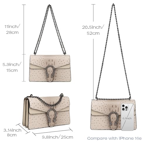 Image of MYHOZEE Crossbody Bags for Women - Snake Printed Clutch Purses Leather Chain Shoulder Bags Evening Handbags