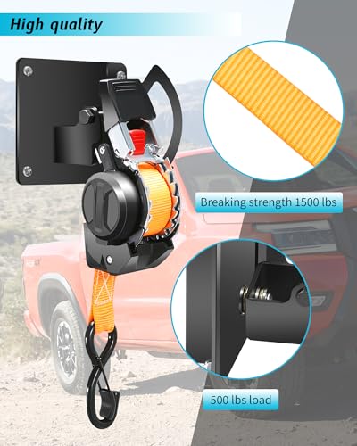 Correas de amarre retráctiles con rotación multiángulo de doble pivote para Nissan Frontier 7