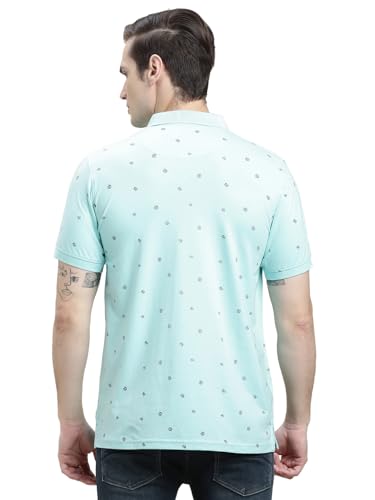 Polo imprimé bleu homme haut de gamme à la coupe ajustée - 2