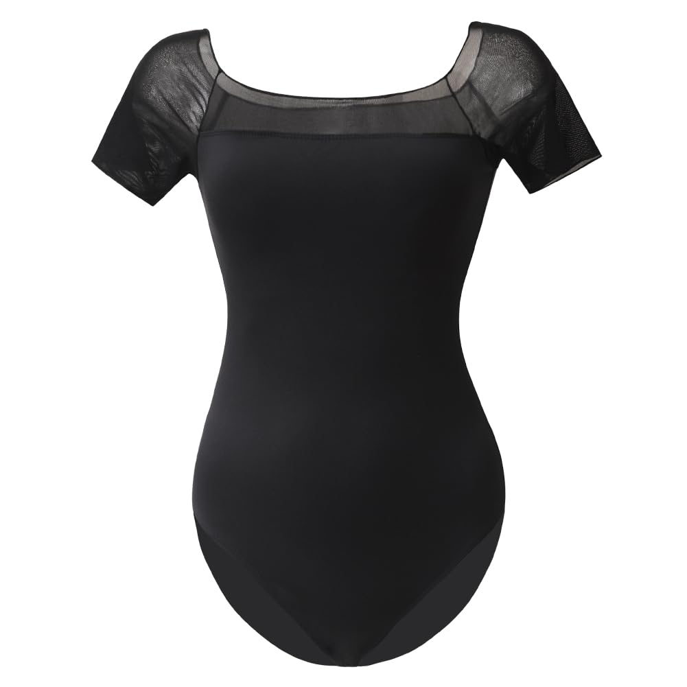 ROYAL SMEELA Leotardo Maillot Danza Ballet Manga Corta Mujer Leotardos Body de Baile Bailarina Adulto