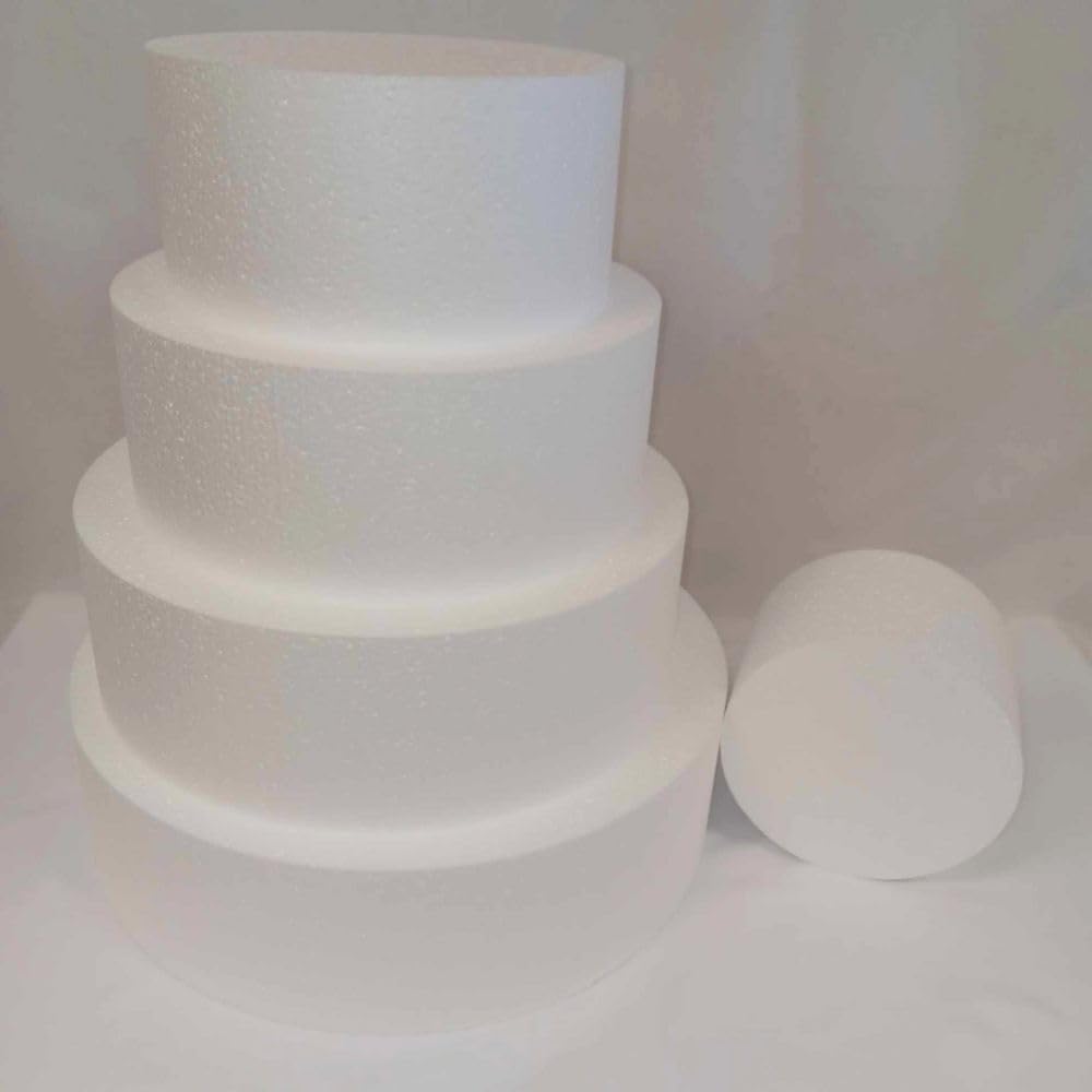 Oasis Supply 5 Piece Fake Cake Set/Round Dummy Cake Set (4" High by 6" 8" 10" 12" 14")