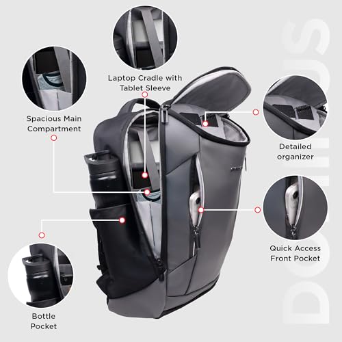 Image of HARISSONS Dominus Business Laptop Backpack | 35L | Fits 15.6 inch Laptop | 1000D PU-Coated Polyester | Work, Travel & Commute | USB Charging & Rain Cover