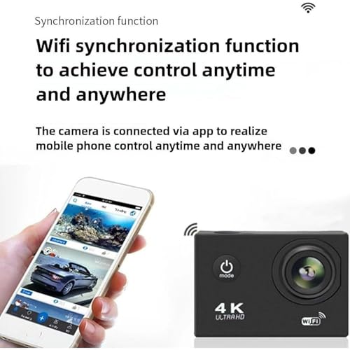 Image of ZoTronico 4K Action Camera 16mp (with Essential Accessories) - WiFi, Memory Card Support, 170� Wide Angle, Vlog-Ready, Perfect for Travel, Vlogging & YouTube (Pure Black)