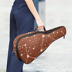 JRHEJTHH Housse durable pour ukulélé étanche avec épaules réglables pour ukulélé de 53,3 cm, 58,4 cm, 61 cm, rembourrage épais, motif étoilé – Marron, Multicolore., 25.9x9x3.1in/66x23x8cm, Moderne - Les Beatles, Paul McCartney, John Lennon, RIngo Starr, George Harrison JRHEJTHH Housse durable pour ukulélé étanche avec épaules réglables pour ukulélé de 53,3 cm, 58,4 cm, 61 cm, rembourrage épais, motif étoilé – Marron, Multicolore., 25.9x9x3.1in/66x23x8cm, Moderne – Image 6