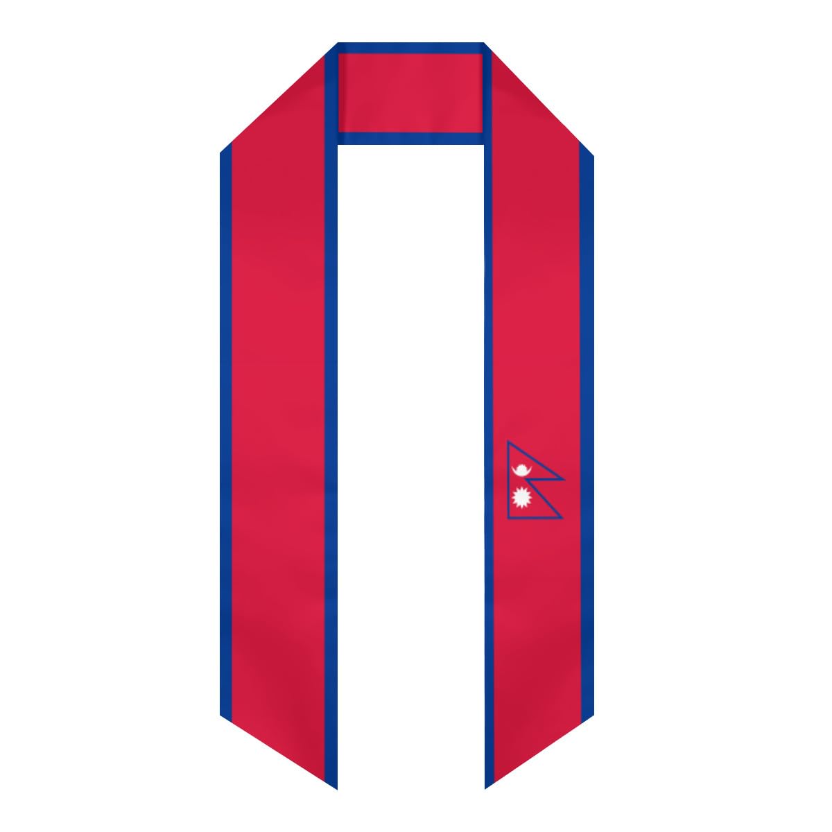 SMAZDFXX Nepal Flag Graduation Stoles Shawl Sash Scraf For Study Aboard International Students Graduation's Day (Bevel)