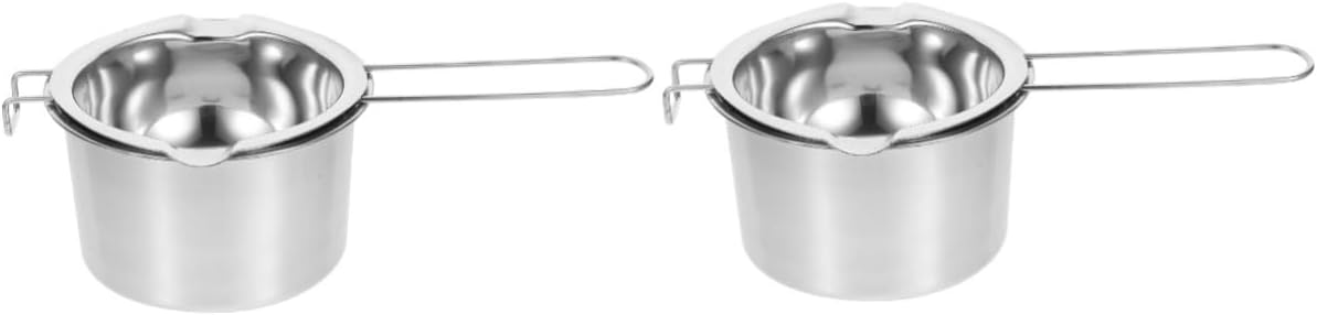 Tofficu 4pcs Stainless Steel Melting Pot Multi-use DIY Candle Making Kit for Wax Butter Cheese Candy Soap