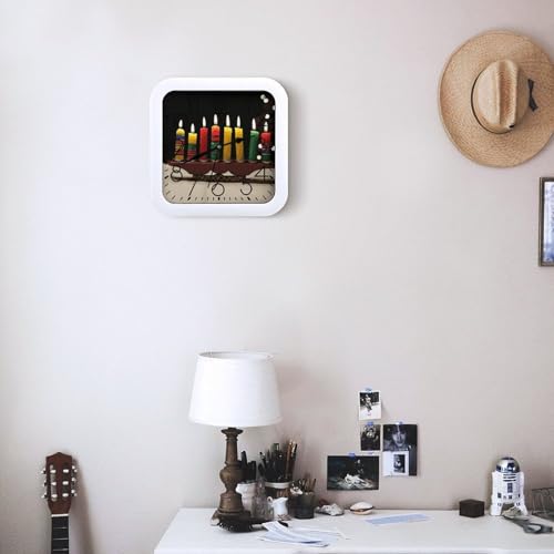 Horloge murale carrée Kwanzaa vintage et silencieuse pour la maison - 7