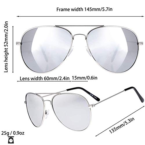 The Fresh Classic Metal Frame Mirror Lens Aviator Sunglasses with Gift Box2
