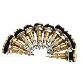 TONIXY Lot de 10 tiges de valve de pneu en laiton TR618A pour tracteurs agricoles, trou de jante 5/8, valve de roue sans chambre à air liquide