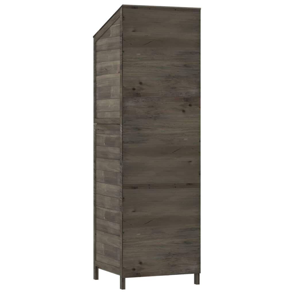 Caseta para herramientas, 55 x 52 x 174,5 cm, madera maciza de abeto con espacio de almacenamiento, marco de madera y soporte de pared para herramientas, cortacésped, bicicleta