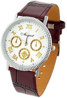 Qtqgoitem White Dial Gold Tone Number Carmine Strap Wrist Watch (Model: 060 b24 b31 928 65e)