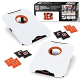 Wild Sports NFL Cincinnati Bengals Pro Football All-Weather Cornhole Set - Travel Bean Bag Toss Set Includes 8 Bean Bags