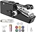 ROMINVIC Nähmaschine,Handnähmaschine... Mini Elektrische Nähmaschine mit Nähzubehör, für Anfänger, Einfach Bedienbar für Leder, Stoffe, Kleidung & Heimtextilien (Schwarze)
