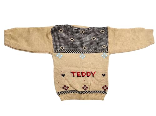 paryag Baby Sweater for Baby Boys & Baby Girls Woollen Full Sleeves, Round Neck Sweater Top, Bottom, Cap & Booties Set (Set of 1) Beige - Image 2 thumbnail